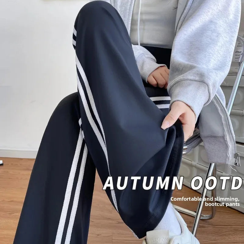 NEW Arrivals (M 50Kg- XL 80Kg) High Waist Stretchy Women's Fitness Yoga Pants Spring Autumn New Style Bell Bottom Abdomen Inning Butt Lifting Outdoor Running Fitness Gym Sports Wear