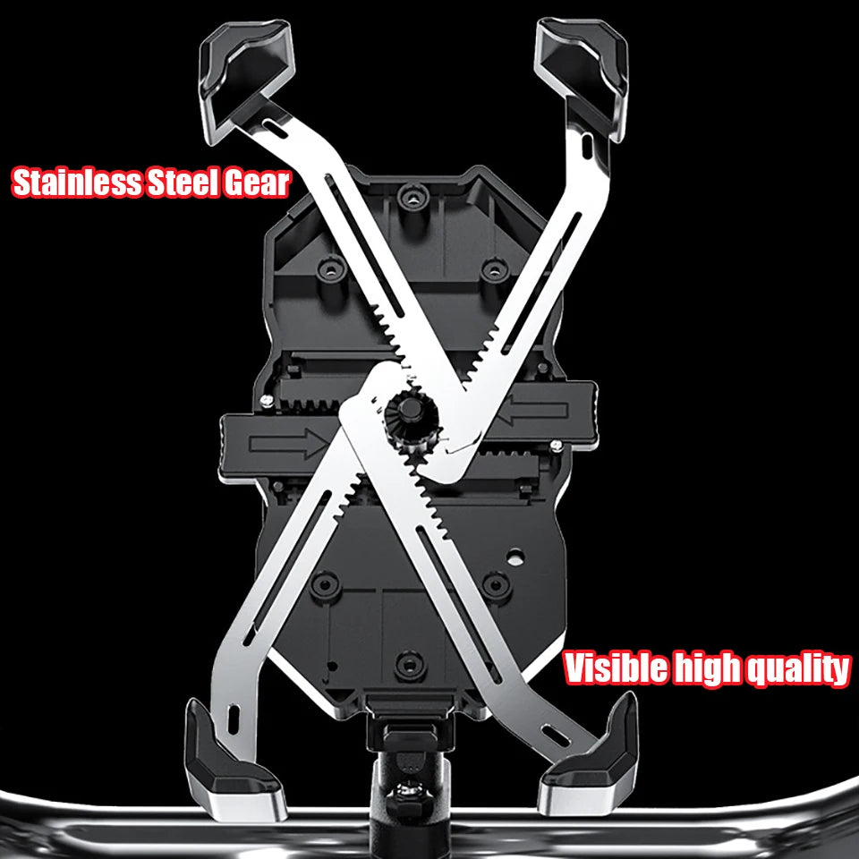 NEW Arrivals Mobile Phone Holder Bicycle Motorcycle Wireless Charging with QC3.0 USB Qi Charger GPS Navigation Mount Bracket Qi Wireless Charger Bicycle Sports Accessories