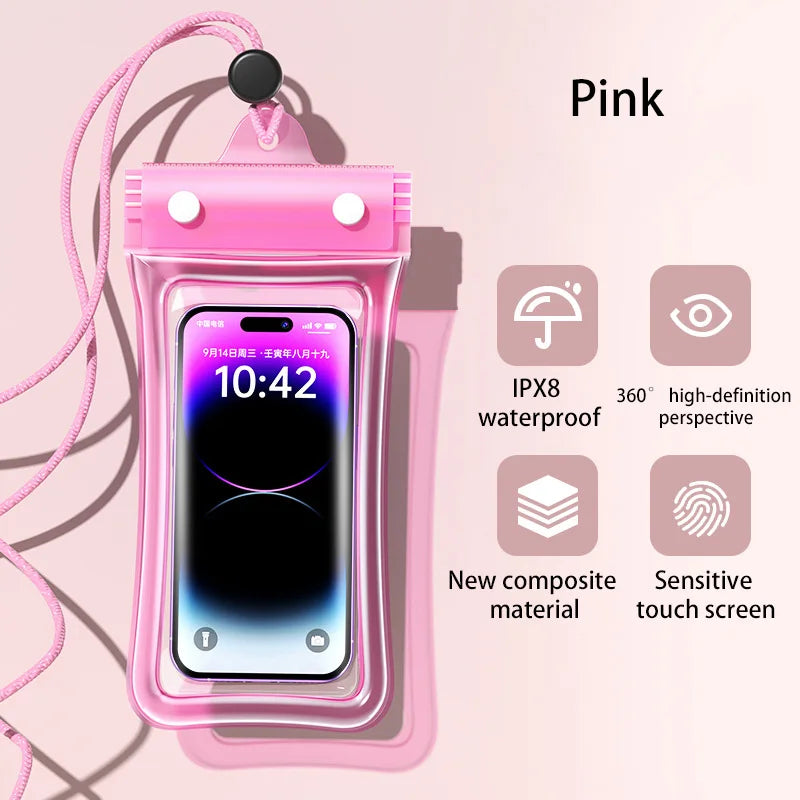 3 PCS Set IPX8 Waterproof Floating Airbag Swim Diving Bag Phone Case For iPhone 11 12 13 14 Pro Max Samsung S23 S22 Xiaomi 13 Huawei Cover