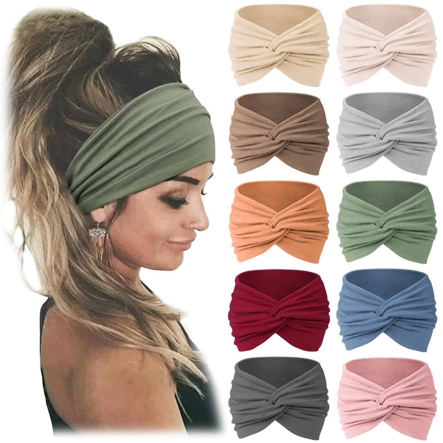 Bohemian European and American Sports Headband Women's Wide Yoga Elastic Running Hair Accessories Headw