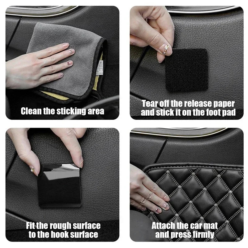 NEW Arrivals 30Pairs (60PCS Set) Non Slip Stickers Self Adhesive Hook Loop Fastener Tape Sheet Sofa Fix Clip Floor Rug Carpet Mat Stickers Repair Set Home Carpets Accessories