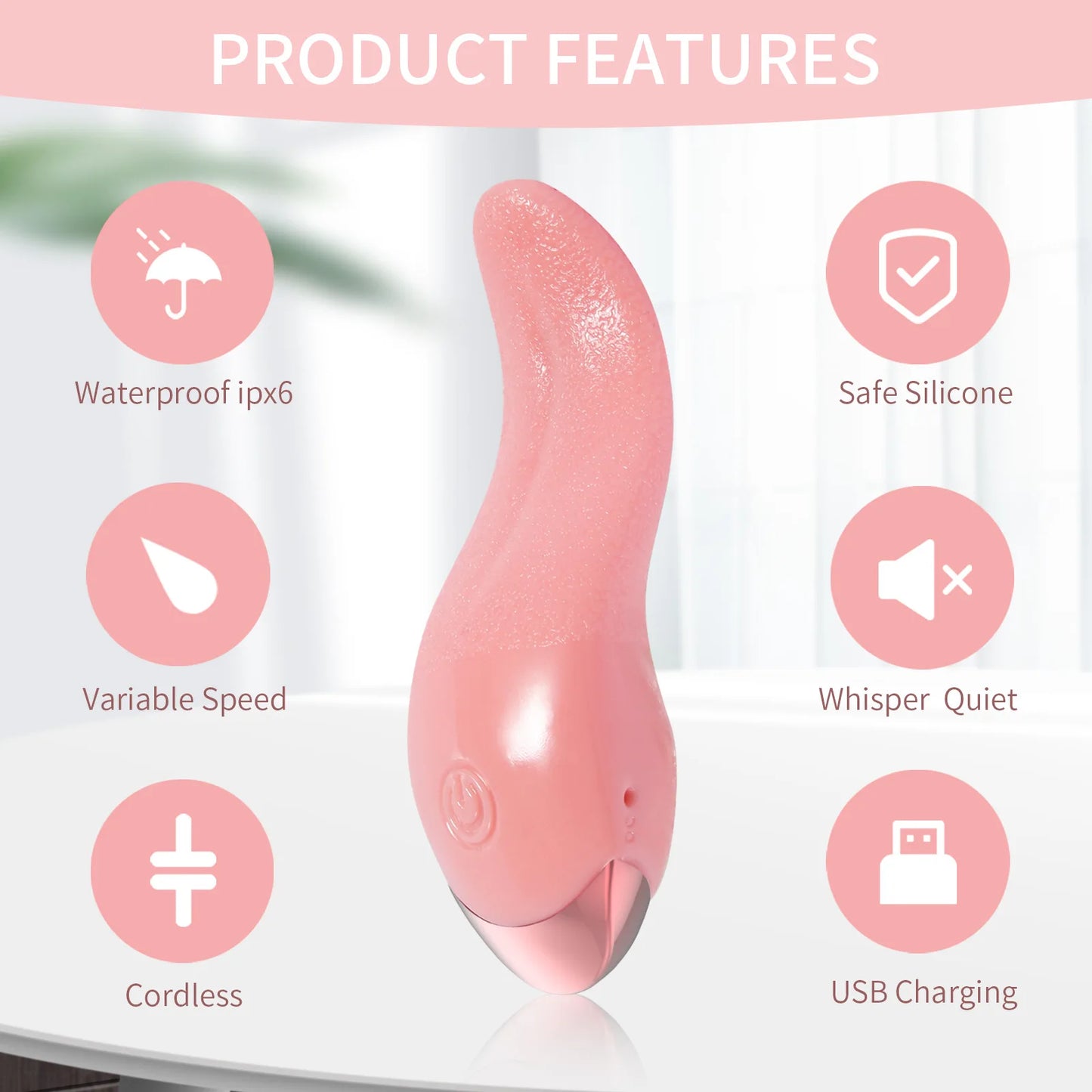 Pink Charging Version Vibrator Vaginal Clitoral Porn Tongue Licking Nipple Sex Toys Stimulator Vibrating Toy for Women