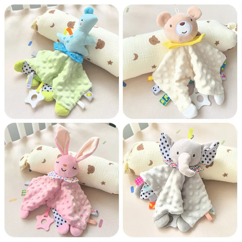 NEW Arrivals Baby Elephant Security Blanket with Silicone Teether Organic Cotton Comforter Infant Shower Gifts Baby Soothing Towel Babies Apparel Accessories Clothing Supplies