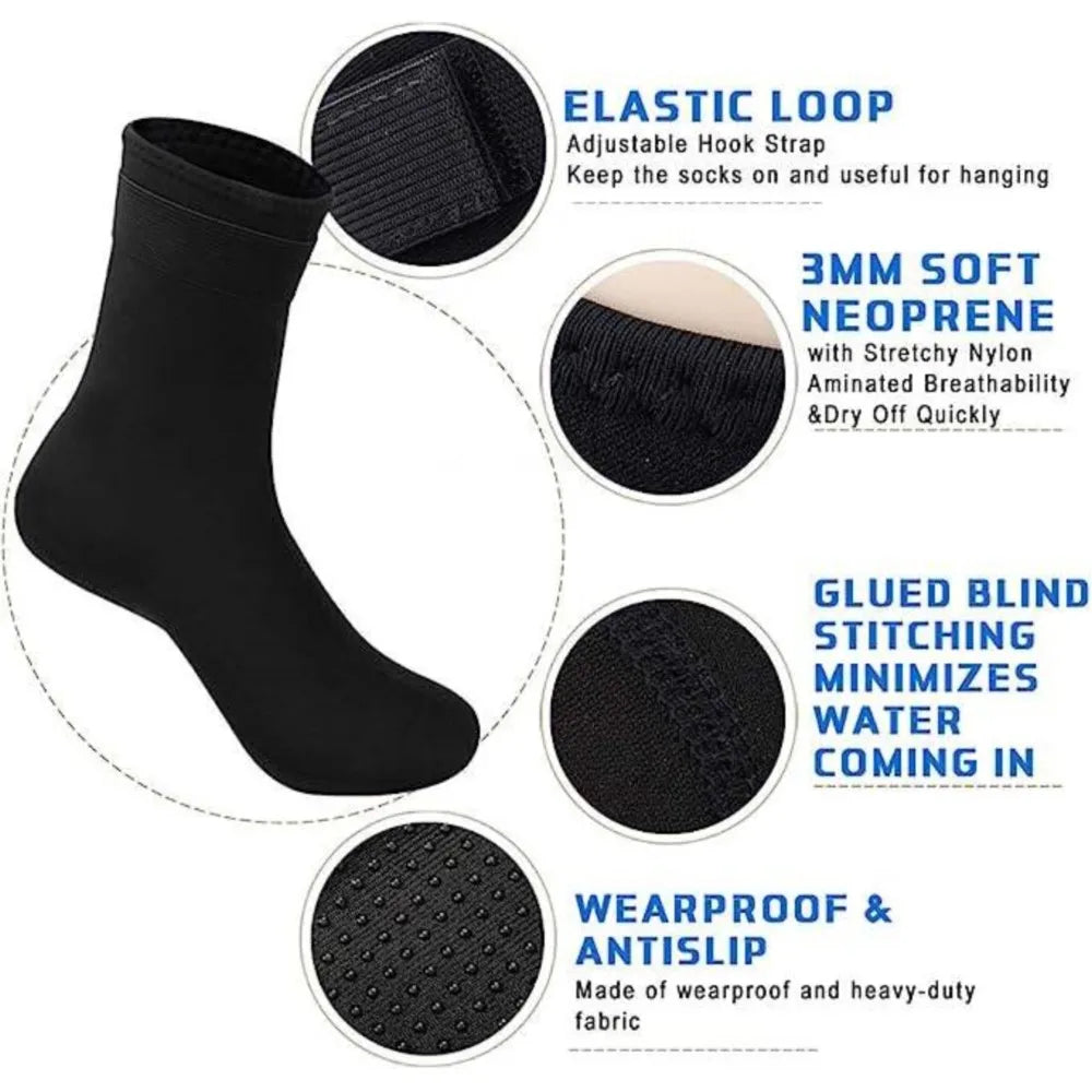 NEW Arrivals S-2XL Neoprene Socks 3mm 5mm Wetsuit Shoes Warm Surf Swimming Fins Socks Elasticity Beach Boots Non-Slip Socks for Snorkeling Diving Surfing Kayaking Accessories