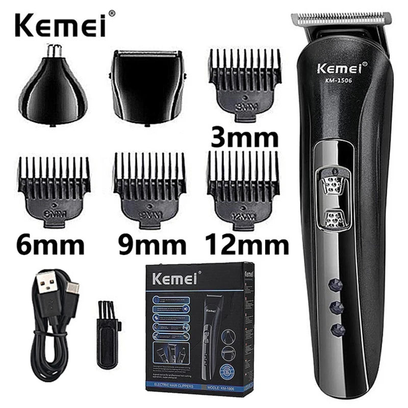 NEW Arrivals KM-1506 3 in 1 Electric Shaver Set USB Charging Hair Trimmer Electric Rechargeable Nose Professional Shaving Machine Men Grooming Supplies