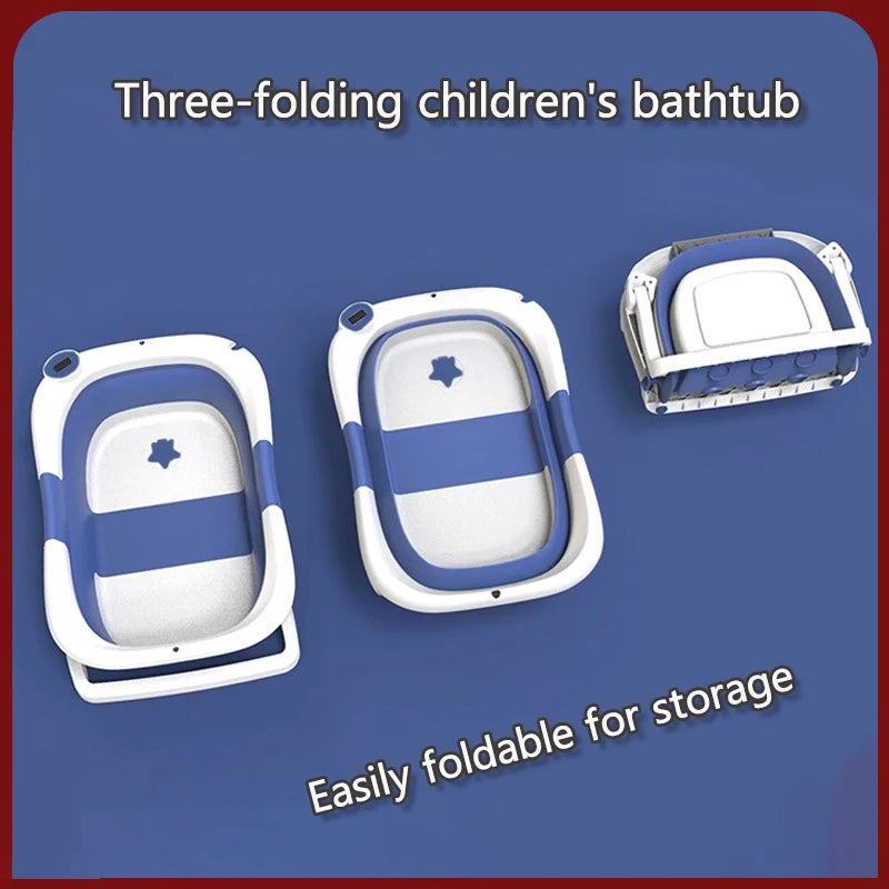 NEW Arrivals Real-Time Temperature Silicone Foldable Baby Take A Bath Bathtub Non-Slip Foot Bath Bucket Folding Bathtub Bathroom Basket Tub Babies Personal Care Supplies