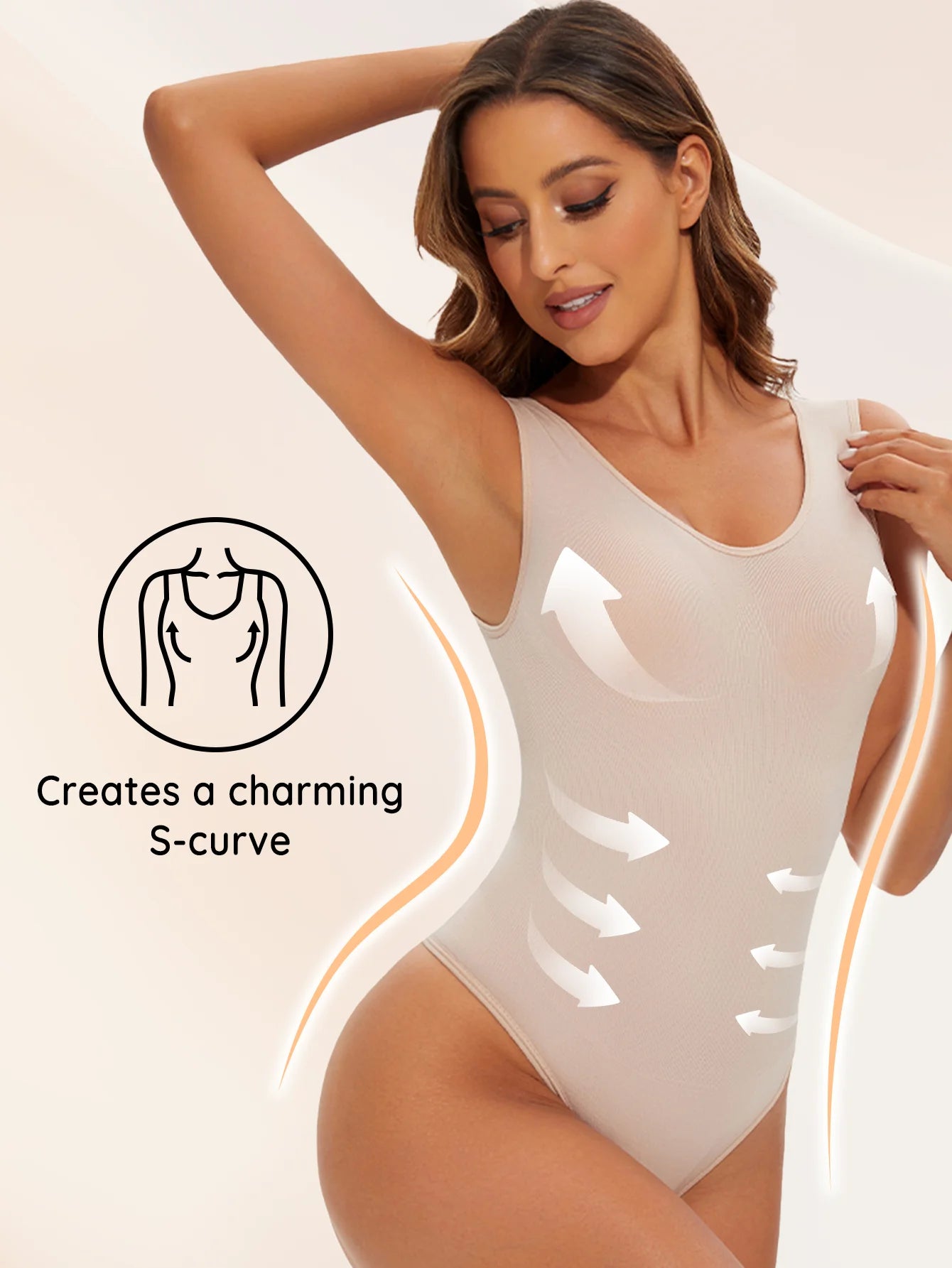 NEW Arrivals 3PCS Set S-2XL Women's Sexy Thong Shapewear Bodysuit Seamless Body Shaper Body Shaping Slimming Wide Shoulder Strap Thong Underwear Shapers