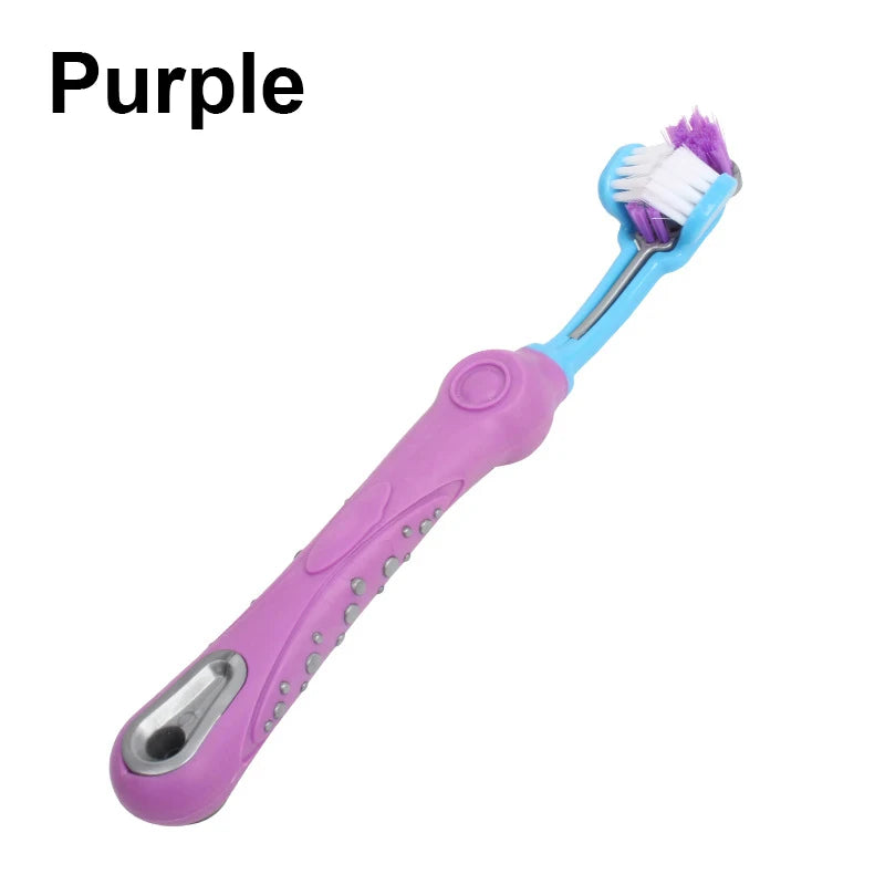 NEW Three Sided 5 Colors Pet Toothbrush Multi-Angle Toothbrush Cleaning Dog Cat Brush Bad Breath Pet Dental Care Cat Cleaning Mouth Hygiene Accessories Pets Supplies