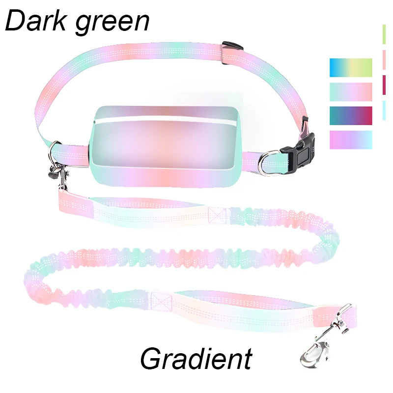 NEW Arrivals 2 in 1 Set Multifunctional Sports Waist Bag Extended Hands Free Leash Adjustable for Dog Outdoor Walking Hiking and Leash Pet Running Leash with Waist Bag Pets Supplies