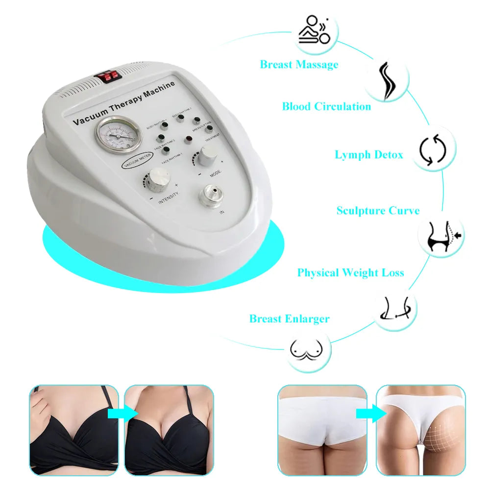 Vacuum Butt Lift Machine Body Shaping Breast Enlargement Therapy Machine Lifting Buttocks Hip Enhancer Cupping Massager Spa