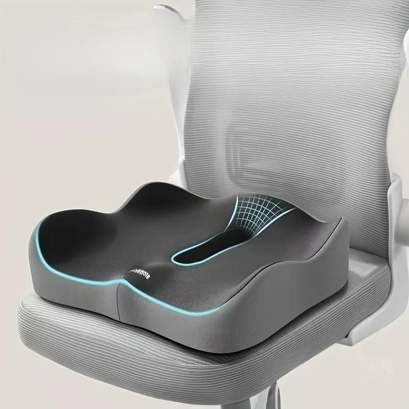 NEW Arrivals 1PC Memory Foam Seat Cushion - 3D Ergonomic Support| Light Green & Grey, Washable Polyester, Car/Office Essentials Hip Legs Support Pillow