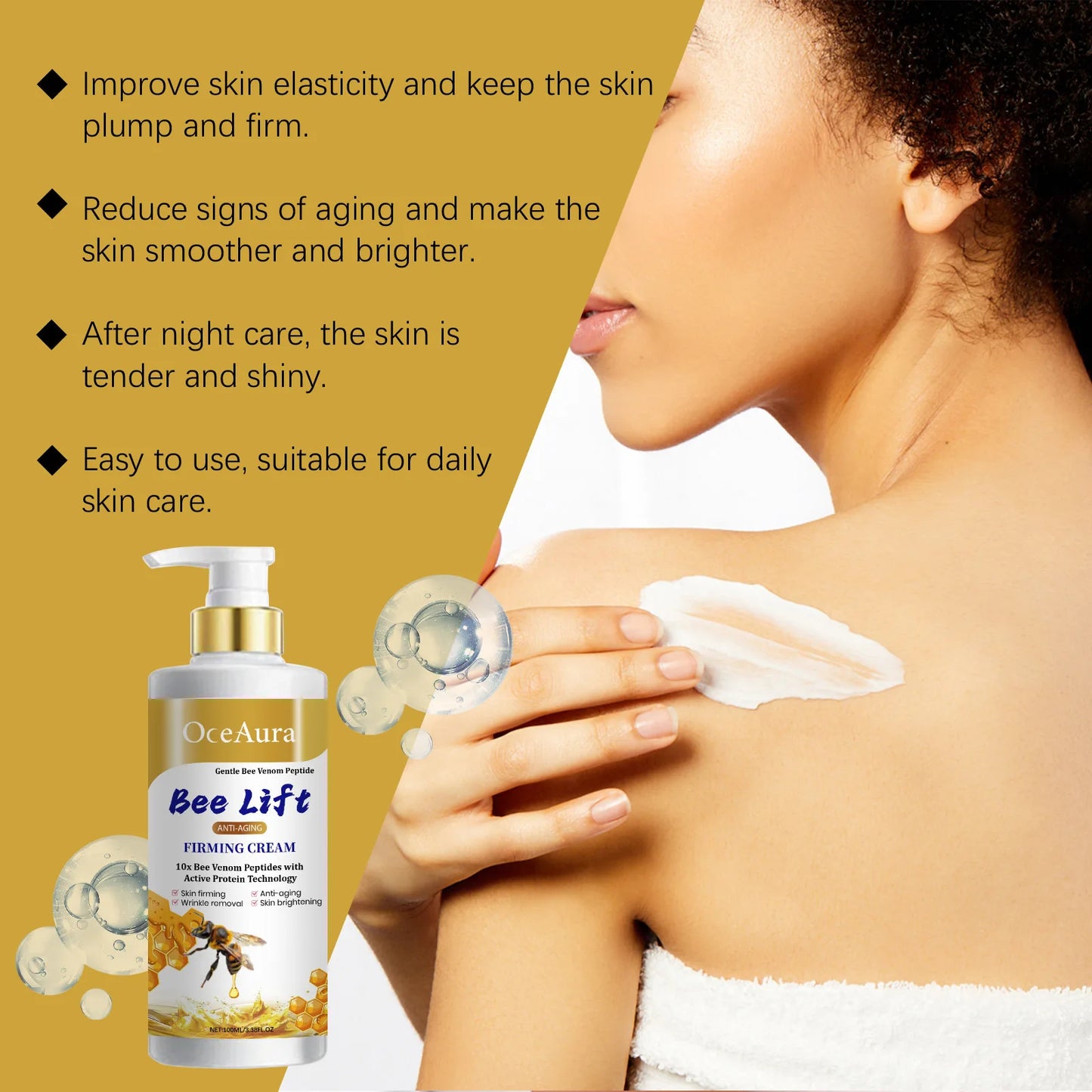 NEW Arrivals Korean Bee Venom Skin Cream Remove Chicken Skin Firming Smooth Bright Moisturizer Anti-Dryness Improve Sagging Lifting Body Milk Lotion Skin Care Supplies
