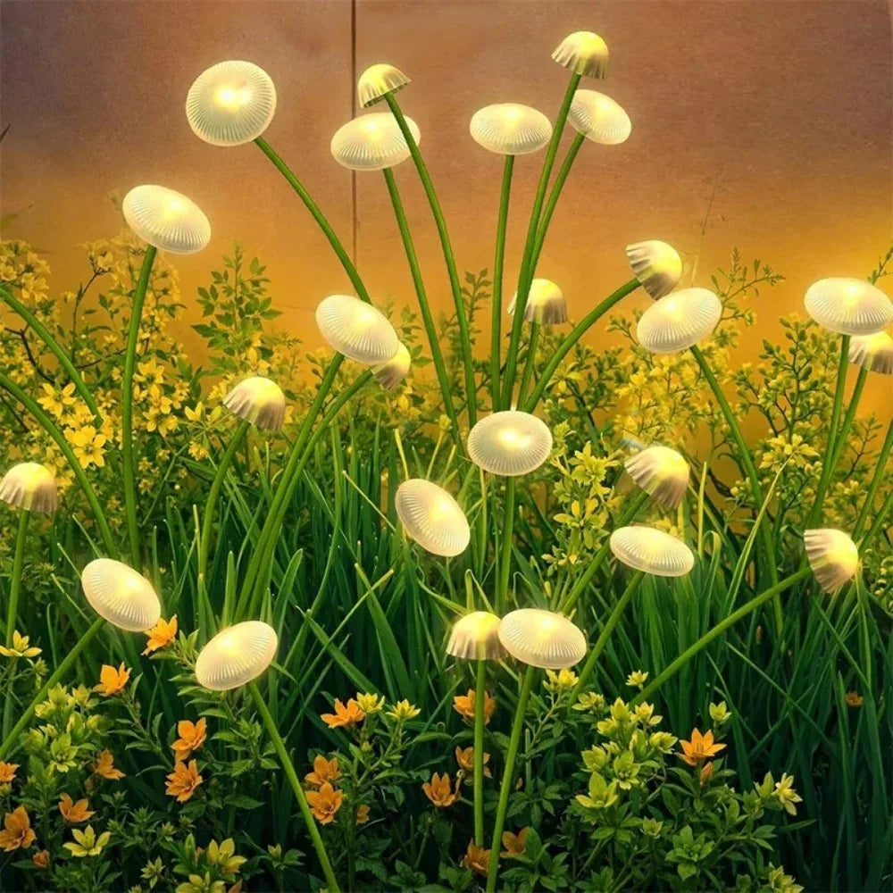 NEW 4PCS Set LED Solar Lights Outdoor Dual Mode Jellyfish Mushroom Lawn Lights Waterproof Decor Yard Patio Pathway for Garden Decoration