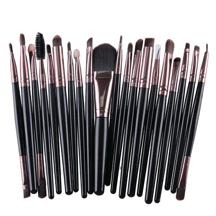 NEW Arrivals 20 PCS 6 Colors Set Make-Up Brushes Set Professional Plastic Handle Soft Synthetic Hair Powder Foundation Eyeshadow Make Up Brushes Women Cosmetics Accessories Beauty Salon Spa Supplies