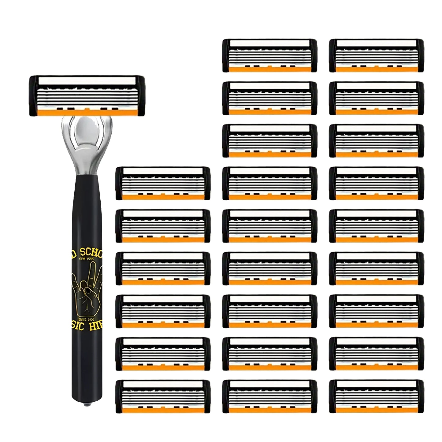 Brand New 21 Blades 7 Layer Set Men And Women Manual Safety Razor Blade 7-Layer Stainless Steel Hair Removal Shaving Blades Replaceable Shaver Head