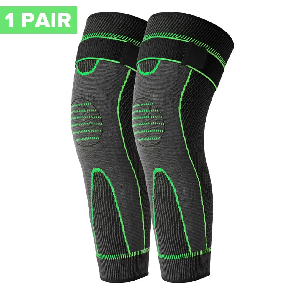 1 Pair Lengthen Fitness Knee Support Braces Bandage Elastic Nylon Sport Compression Knee Pads for Basketball Volleyball Running Knees Warm Braces Sports Accessories Supplies