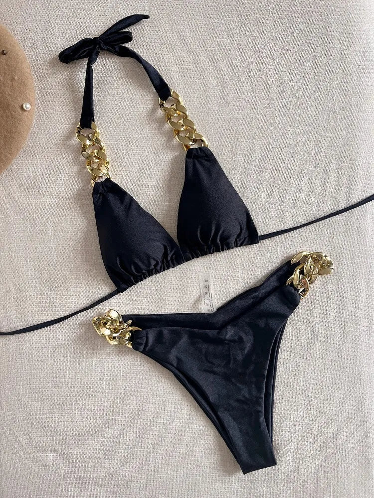New Sexy Bikini Triangle Bathing Suit for Women Brazilian Bikini Set 2-piece Halter Swimwear Push Up Swimsuit