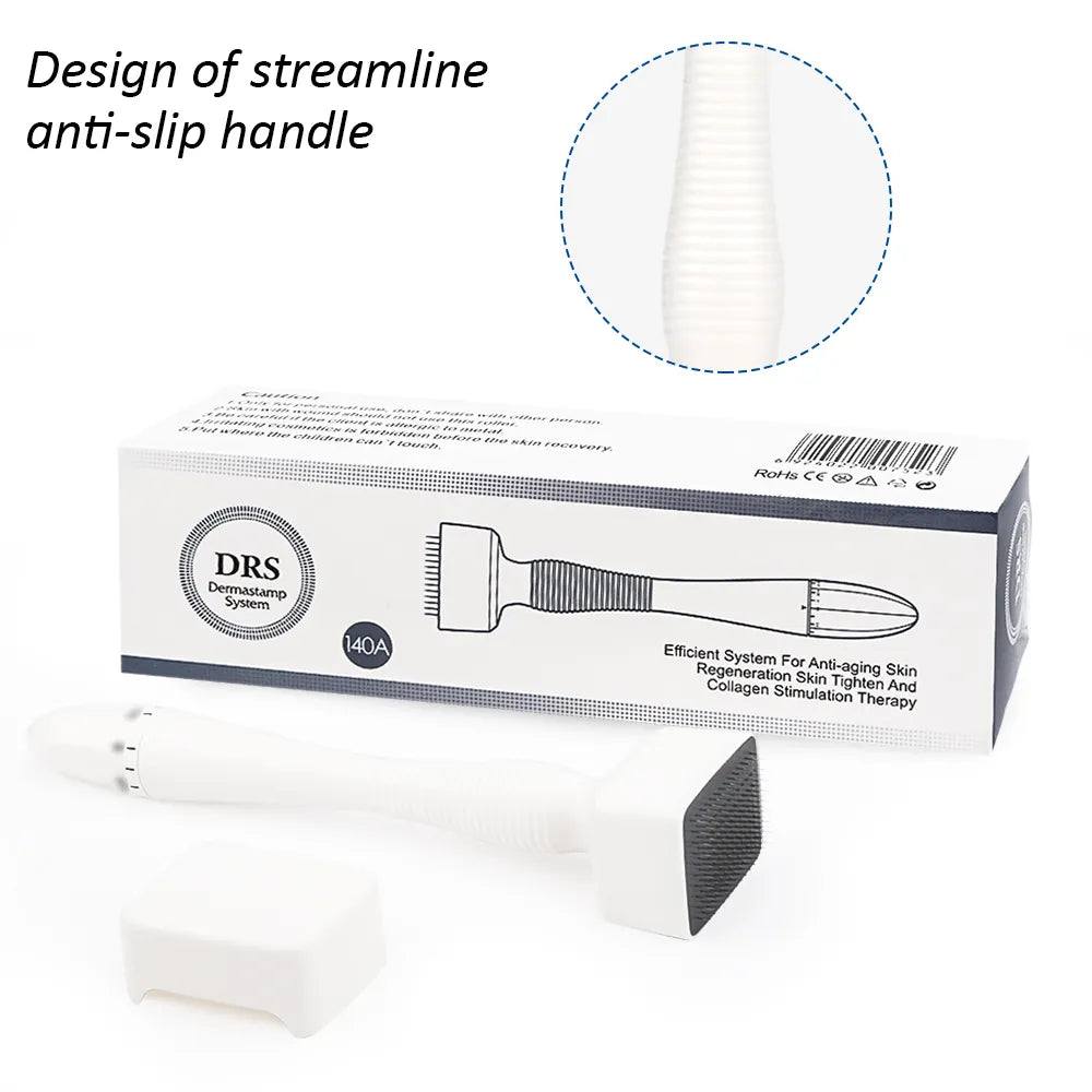 DRS140 Derma Roller Stamp Adjustable Needle Length Microneedle Anti-Aging Wrinkle Hair Loss Therapy Beauty Derma Rolling System