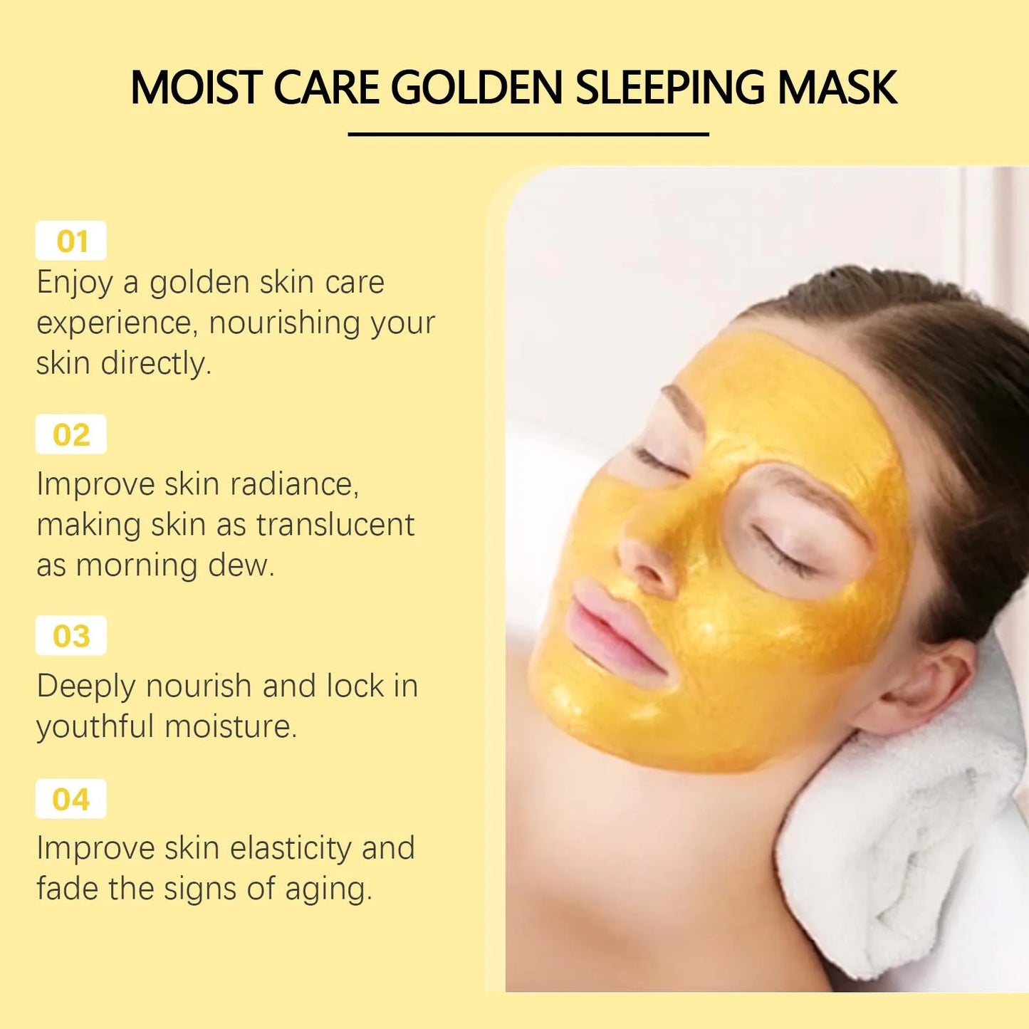 NEW Arrivals 3PCS Set Korean 24K Gold Sleeping Masks Moisturizing Shrinkage Pore Lift Firm Fade Fine Lines Niacinamide Brightening Facial Skin Facial Masks