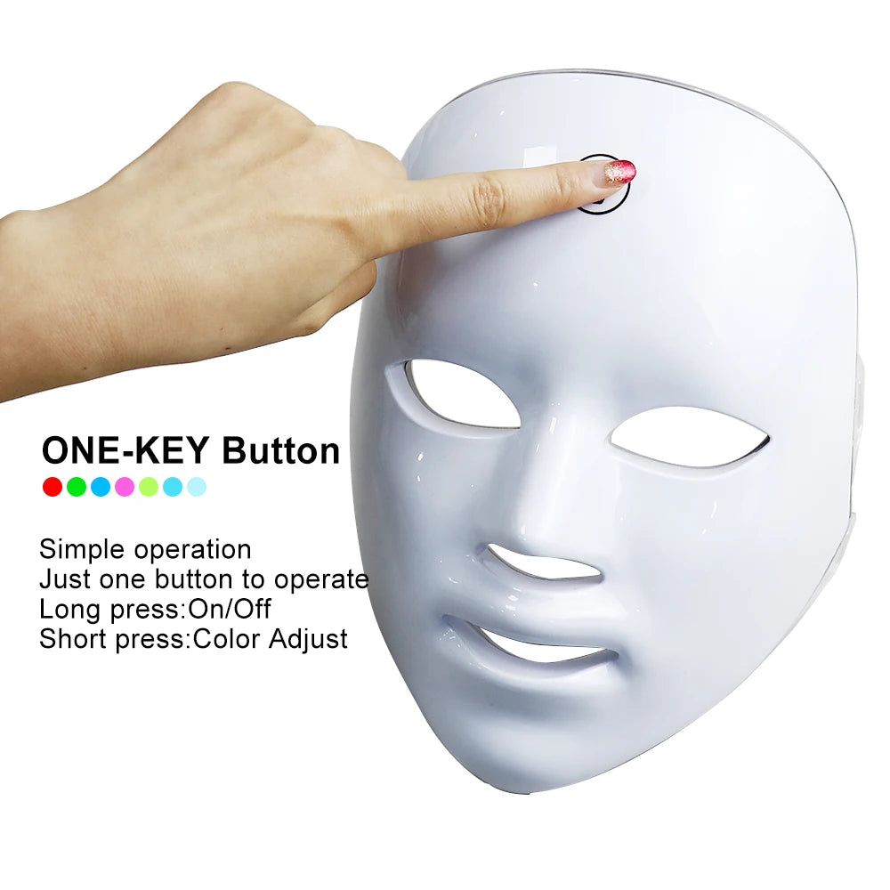 NEW Arrivals 7 Colors LED Facial Mask Photon Therapy Face Skin Care Mask Anti Acne Therapy Skin Rejuvenation Wrinkle Removal Face Beauty Mask Ladies Home Beauty Salon SPA Accessories