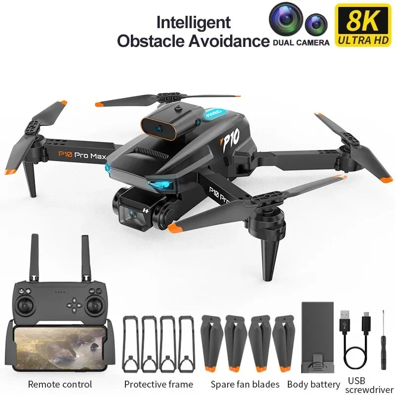 The P10 Drone Comes With A High-Definition Camera And A WiFi FPV High-Definition Dual Folding RC Quadcopter Height Maintainer