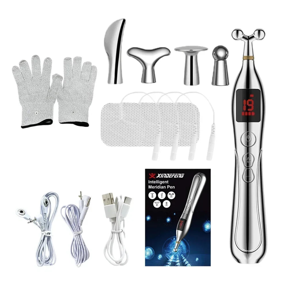 NEW Arrivals Electric Meridian Acupuncture Pen Set Electronic Laser Pointer Physiotherapy Acupressure Relax Tens EMS Pulse Vibrators Relaxing Massage Pens Health Care Supplies