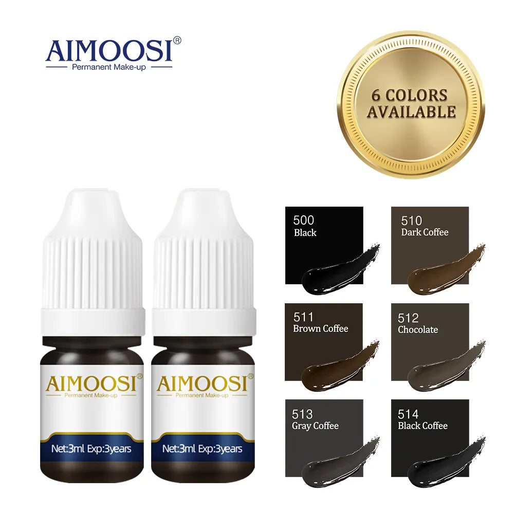 3ml Microblading Tattoo Pigments Paint Ink For Eyeliner Lips Eyebrows Semi Permanent Body Art Gloss Tint Makeup Airbrush
