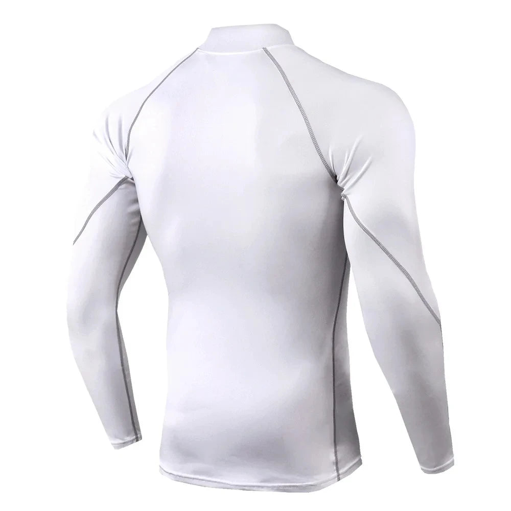 NEW Arrivals S-4XL Plus Size Men Sport T-Shirt Quick Dry Bodybuilding Running Cycling Shirt Long Sleeve Compression Top Gym T-Shirt Men Fitness Tight Blouse Sports Apparel Supplies