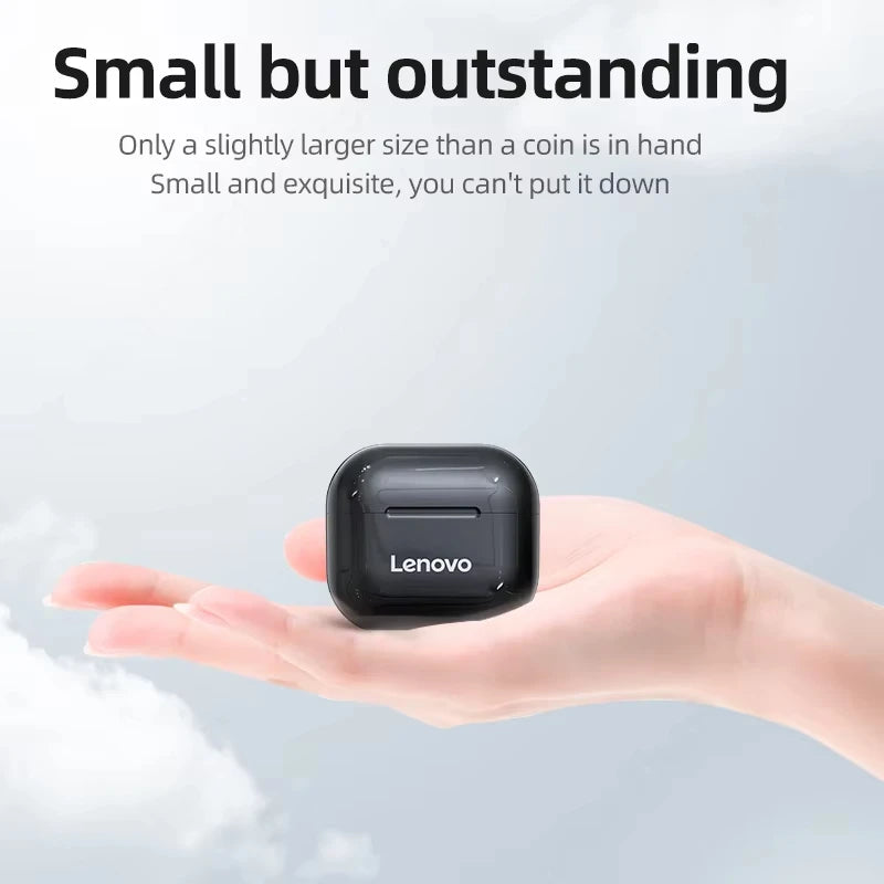 NEW 100% Original Lenovo Wireless LP40 NEW Bluetooth V5.0 Earphones Anti-Sweat Lightweight Headphones Compatible With Smart Phone Laptop Computer Earbuds 2 Drivers with Microphone Electronic Supplies