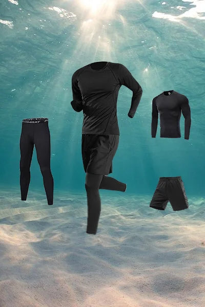 NEW Arrivals 4PCS Set S-3XL(100Kg+) Men's Swimsuit Full Body Sun Protection Long Sleeve Short Sleeve Pants Boys Swim Shorts Long Pants Swim Top Surf Snorkeling Suit Beachwear Sets Sports Apparel Supplies