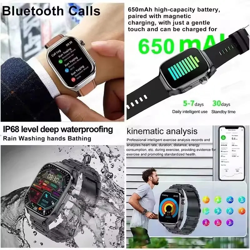 NEW Arrivals 12 Colors/Patterns AI Diagnosis Health Monitoring Blood Pressure Smart Watch Women Men ECG Uric Acid Lipid BT Call Health Smart Watches For HUAWEI Health Care Supplies