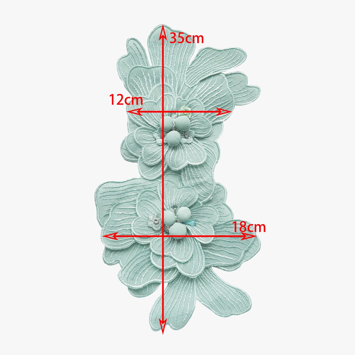 Pin Cloth Applique Decorative Flower Large Embroidery Studded Patch DIY Accessory Corsage