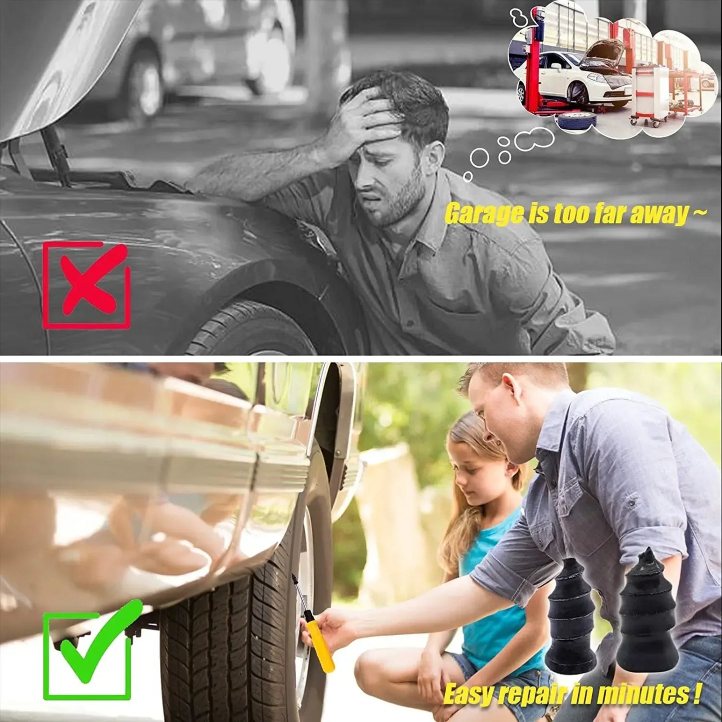 100-500PCS Tire Puncture Repair Nails for Car Motorcycle Scooter Bike Vacuum Tyre Repairing Rubber Metal Nail Set Car Tire Accessories