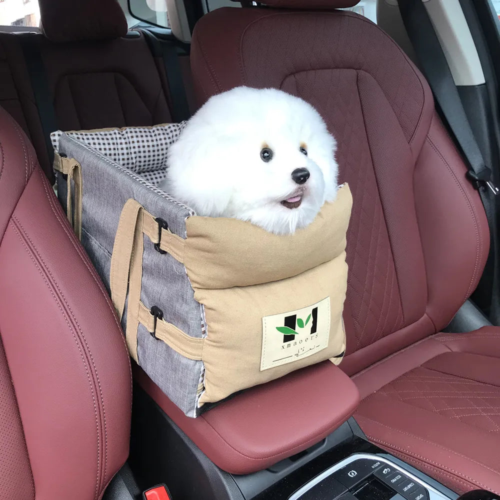 Dog Car Seat Pet Supplies - Travel Bags for Dogs Cats Portable Console Dog Car Seat Washable Dog Cat Booster Seat on Car Armrest