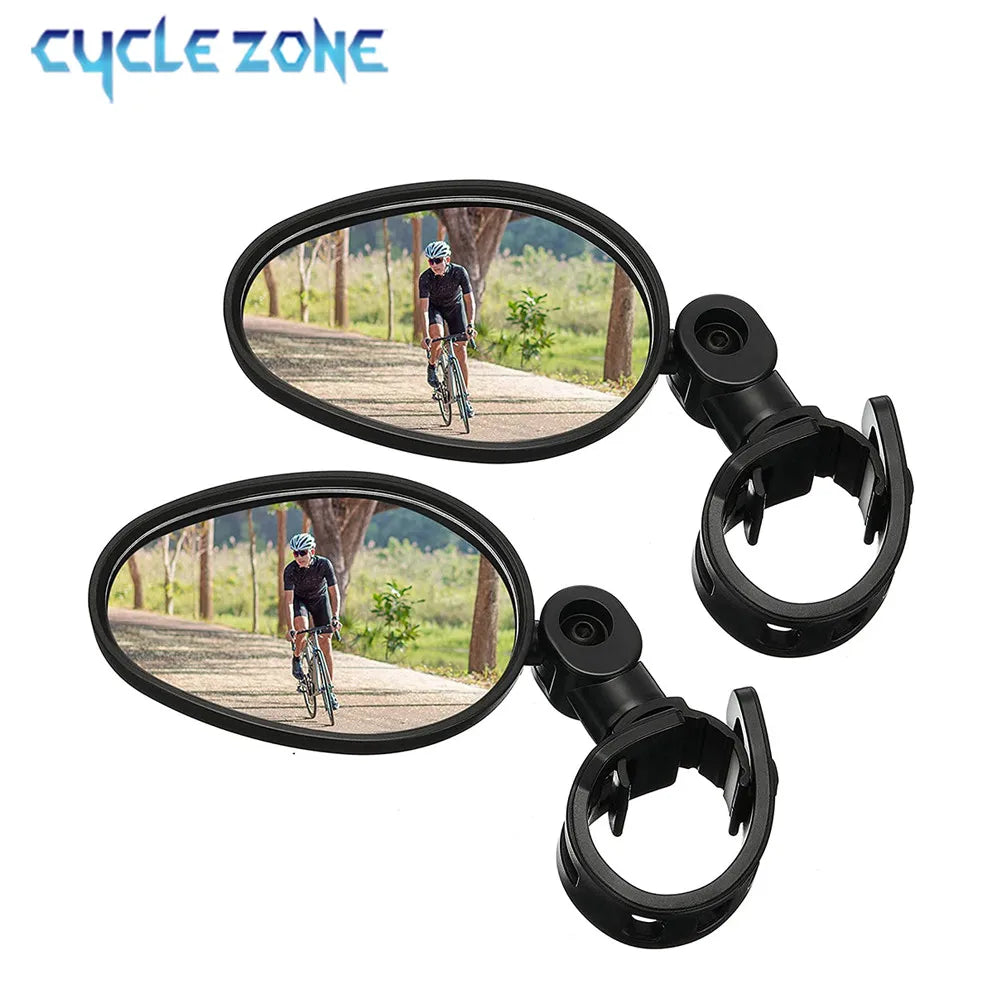 NEW Arrivals 2PCS Elliptical Bicycle Rearview Mirror 360 Degree Adjustable Rotatable Universal Cycling Handlebar Rear View Mirrors for MTB Road Bike