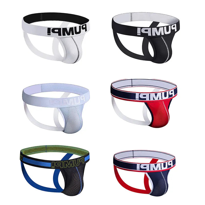 6PCS New Arrival Cotton Soft Gay Men Sexy Underwear Thong Men Jockstrap Print Men's lingerie Mens Thongs And G strings Gift