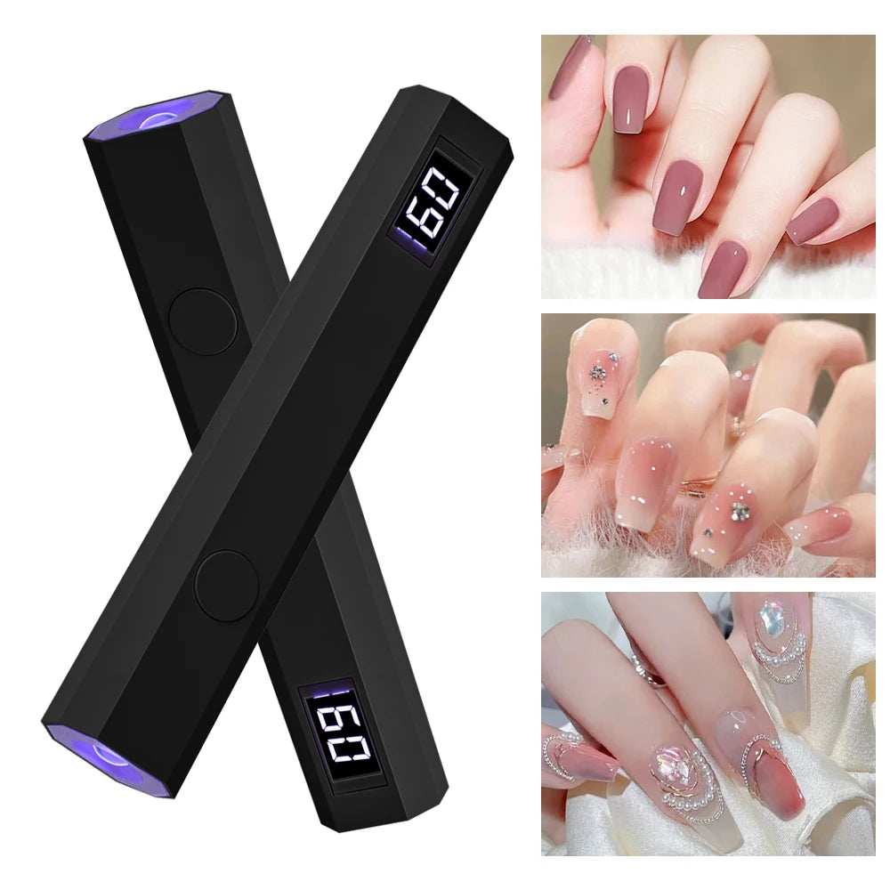 NEW Arrivals Mini Nail Lamp with LED Display Portable Mini UV Light for Gel Nails with 2 Timers Fast Charging Small UV Light Manicure Nails Care Accessories Cosmetics Supplies