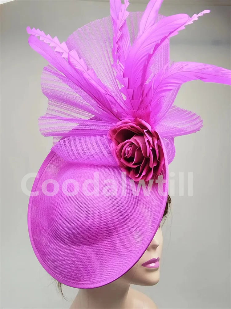 NEW Arrivals 15 Colors/Patterns Luxury Elegant Flower Fascinator Pillbox Cap Wedding Women Fascinator Hat Headband Kentucky Derby Ladies Millinery Cap Mesh Bride Hats
