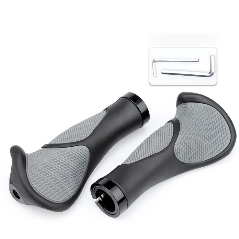 NEW Bicycle 14FB Grip Handlebar End Cap Aluminum Alloy Lock Mountain Handle Bar Grip Bike Anti-Skid Rubber Bicycle Skid-Proof Grips
