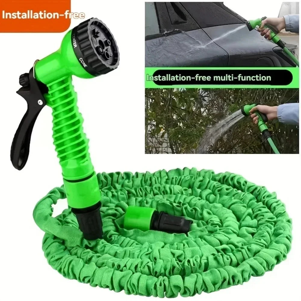 NEW 50FT Green Expandable High-Pressure Magic Hose 7 Water Spraying Functions Gun Durable Materials Home Garden Watering Tools Home Outdoor Garden Tools