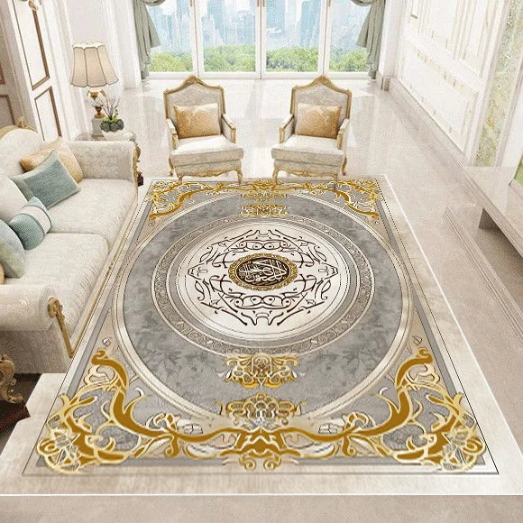 NEW Arrivals 12 Patterns Luxury European Style Carpets Living Room Sofa Side Rugs Home Decoration Soft Golden Carpet Bedroom Cloakroom  Floor Mat