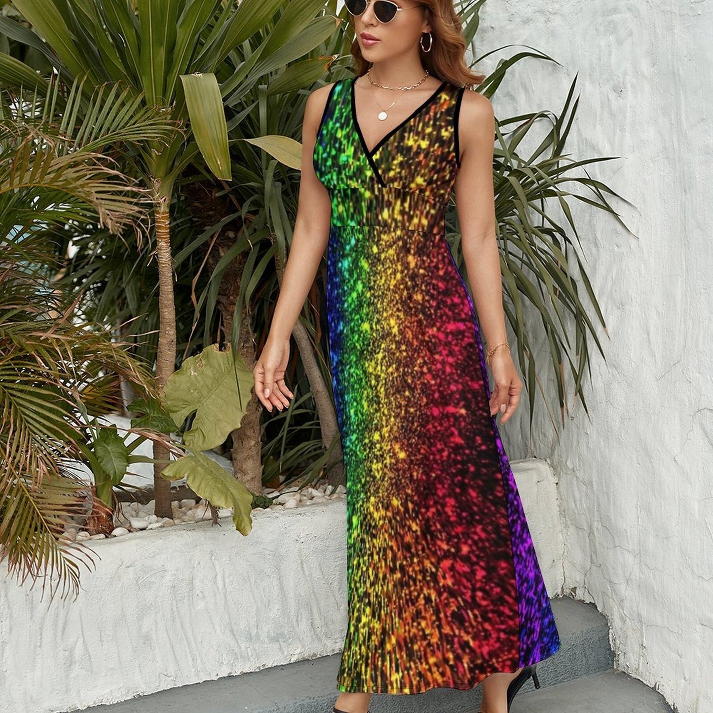 Gay Pride Rainbow Sleeveless Dress dresses women summer 2023 Evening gown elegant women's sets sexy dress