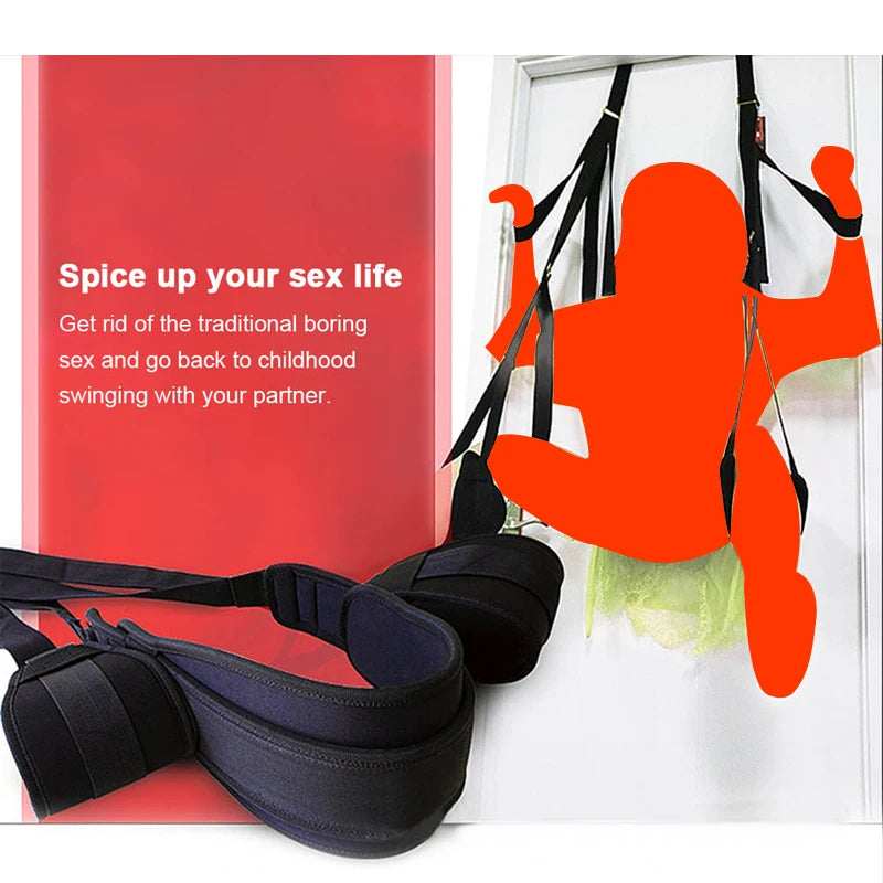 Adjustable Sex Swing Soft Material Straps Fetish Bandage Game Chairs Hanging Door Swing Erotic Sex Toys For Couples Sex Shop