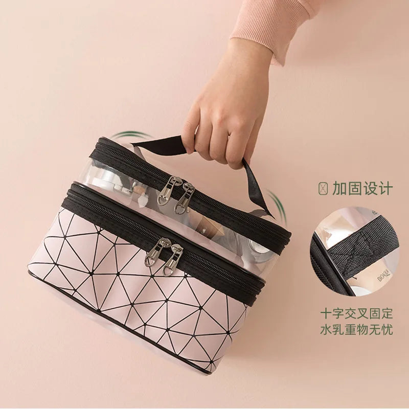 Double portable large capacity makeup bag Ringer travel multifunctional toiletry bag portable storage bag