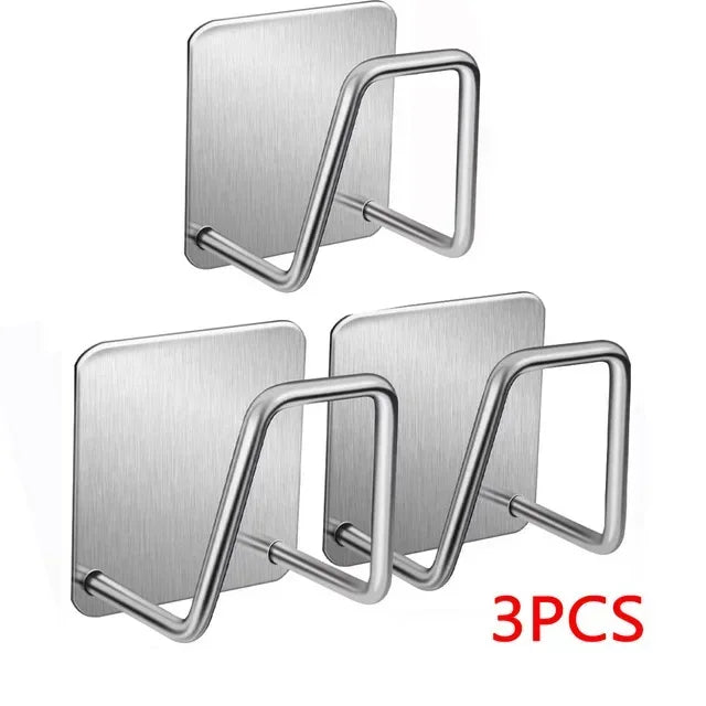 Kitchen Sponges Racks Self Adhesive Sink Sponges Drain Drying Rack Holders Kitchen Sink Accessories Stainless Steel