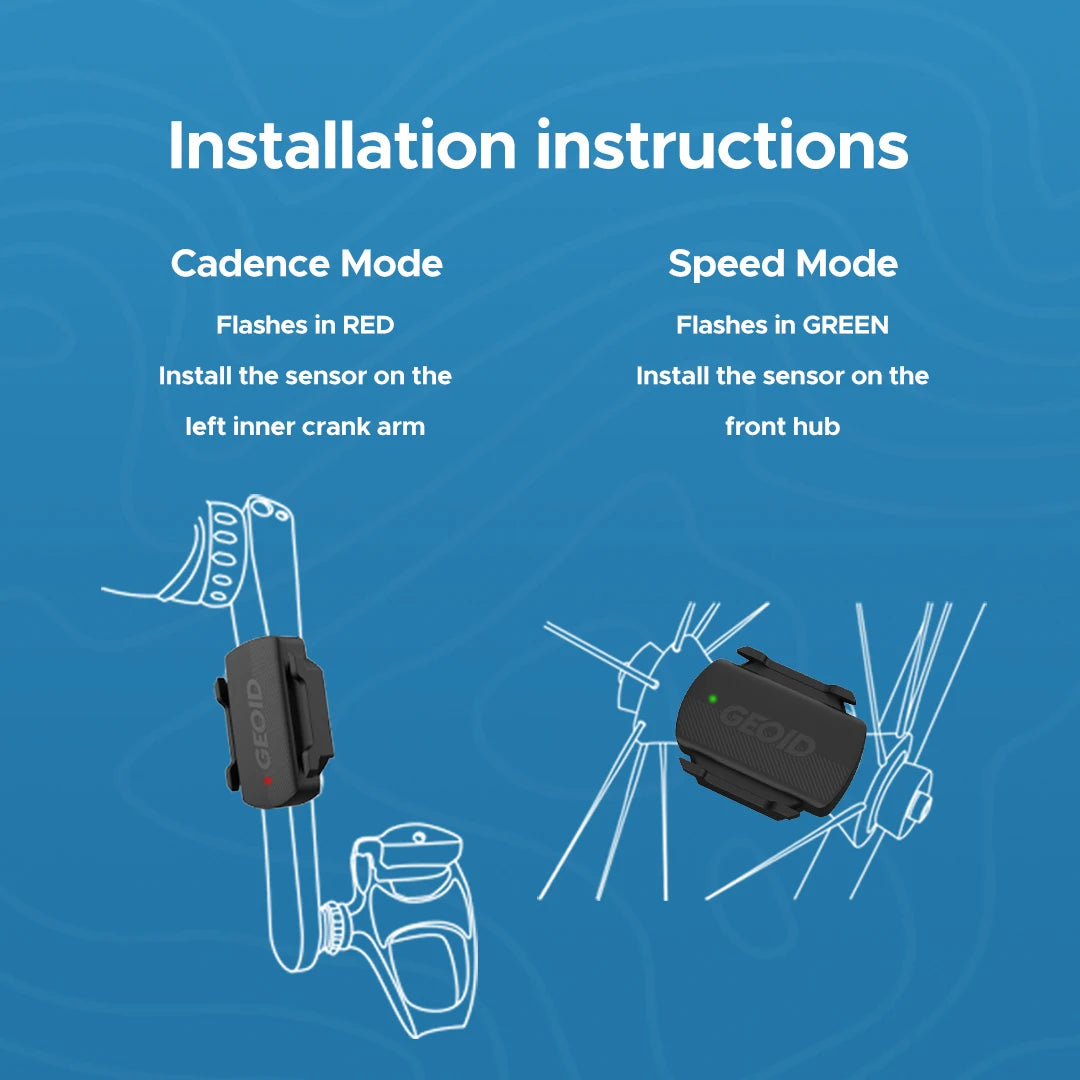 NEW 2PCS Set + HS500 Kit + CS600 Smart Cycling Speed and Cadence Sensor Bluetooth 5.0/ANT+ Dual-Mode Transmission Waterproof Bike Speed Sensor Bicycle Parts Accessories Sports Supplies