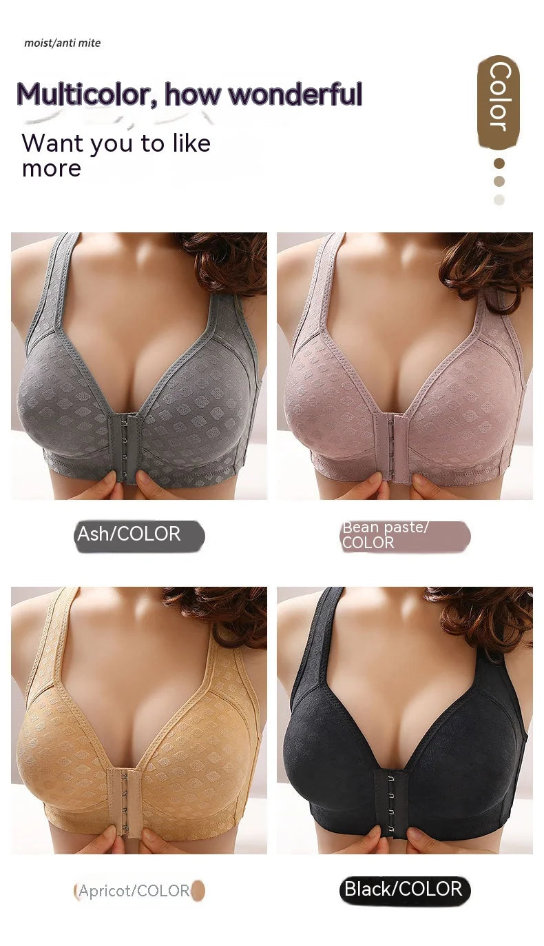 NEW Arrivals Ladies Front Buckle Underwear Female Large Size Thin Underwear Women Without Steel Ring Brassiere Ladies Breathable Gathered Bras Ladies Sexy Underwear Supplies