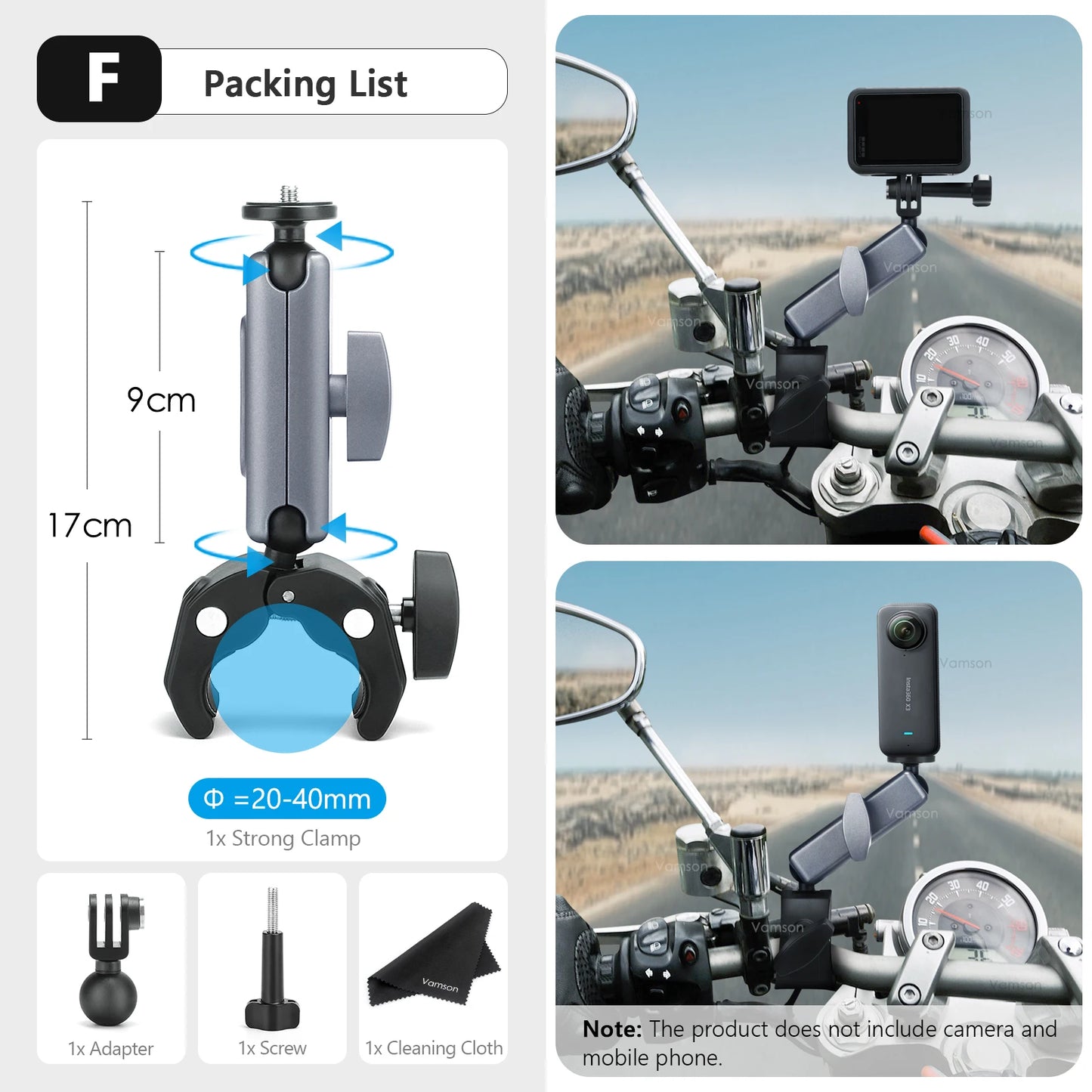 NEW Arrivals Front Rear Riding Bicycle Mobile Phone Telescopic Selfie Stick Monopod Bracket for GoPro 11 Insta360 iPhone Smartphone Accessories