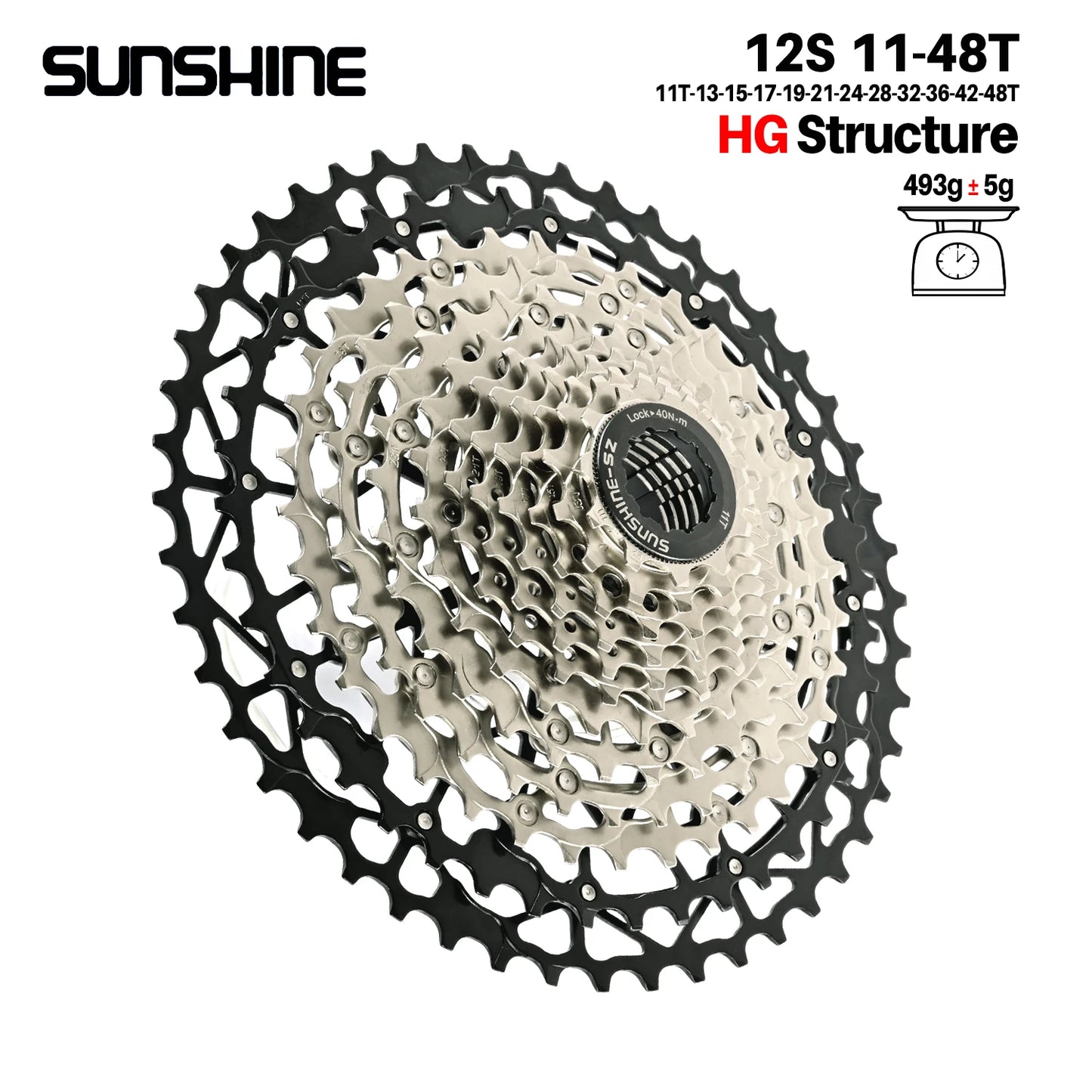 Ultralight Bicycle Cassette Freewheel Carbon Steel Material 9/10/11/12/13 Speed HG Structure Sprocket for Mountain Bike Bicycle Accessories Sports Supplies