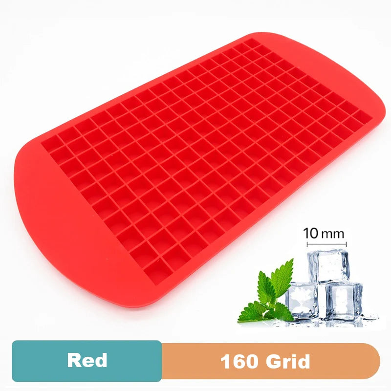NEW Arrivals 4PCS Set 160 Grid Big Ice Tray Mold Giant Jumbo Large Food Grade Silicone Ice Cube Square Tray Mold DIY Ice Maker Ice Cube Tray for Cocktails